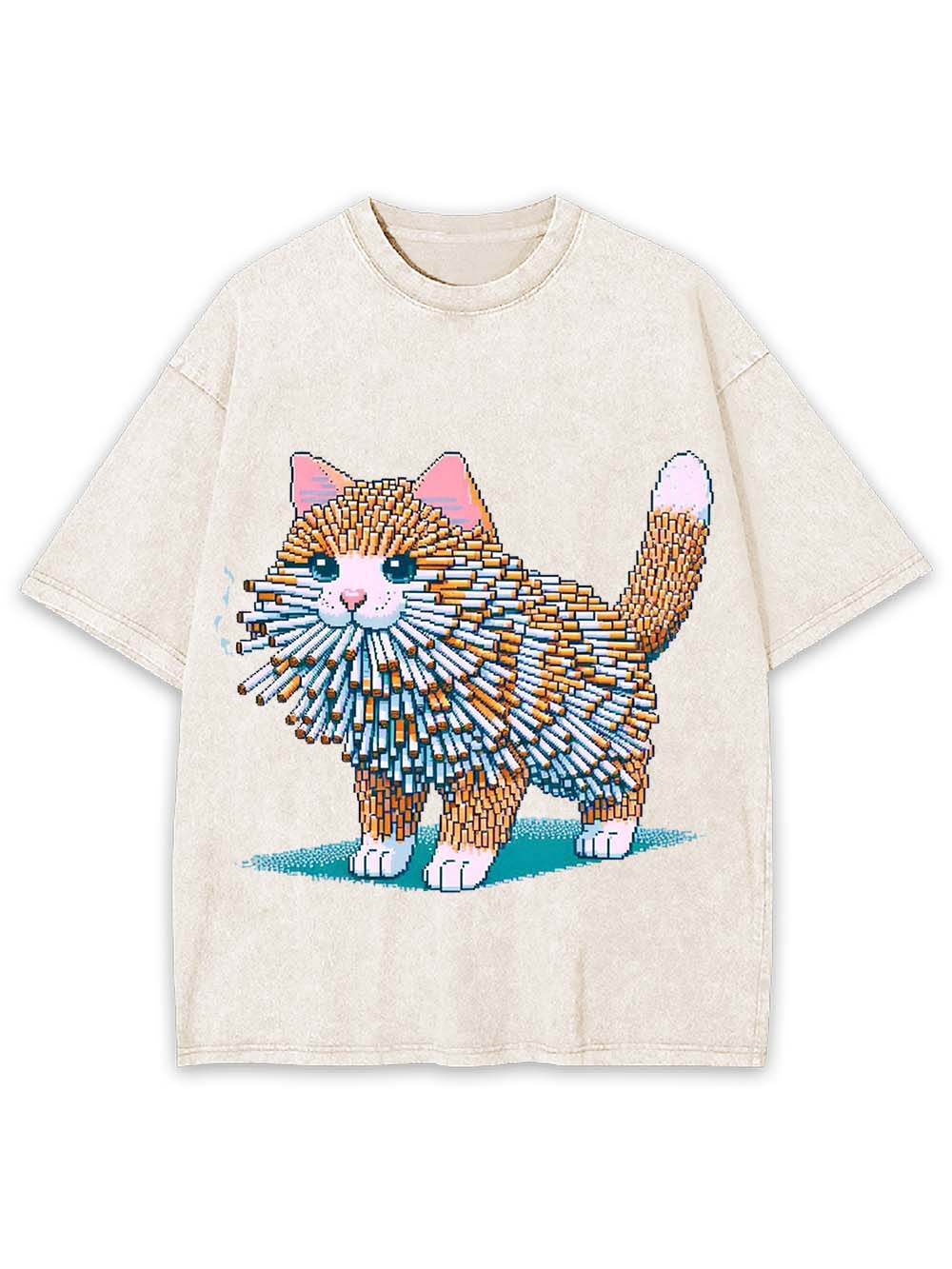 Cigarette Cat Washed Tshirt