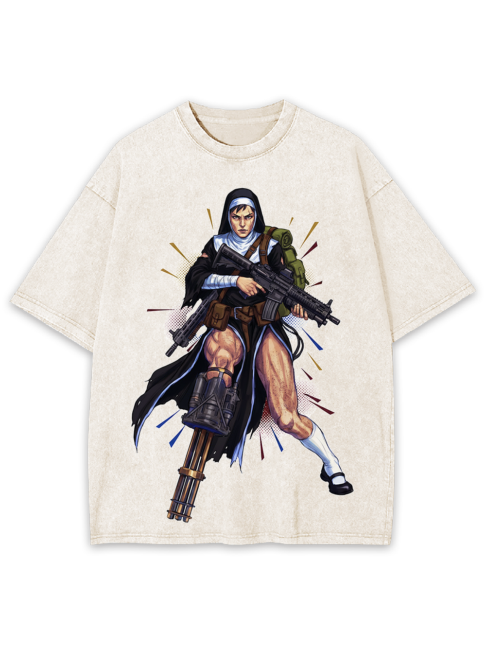 Armed Nun Cyber Washed Tshirt