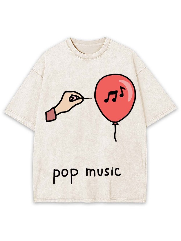 Pop Music Washed Tshirt