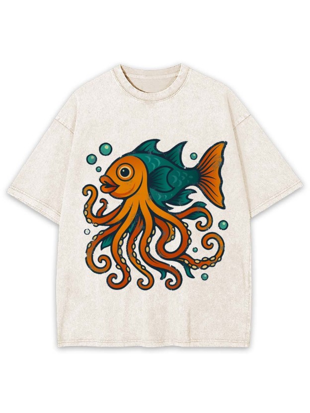 Octo-Fish Hybrid Washed Tshirt