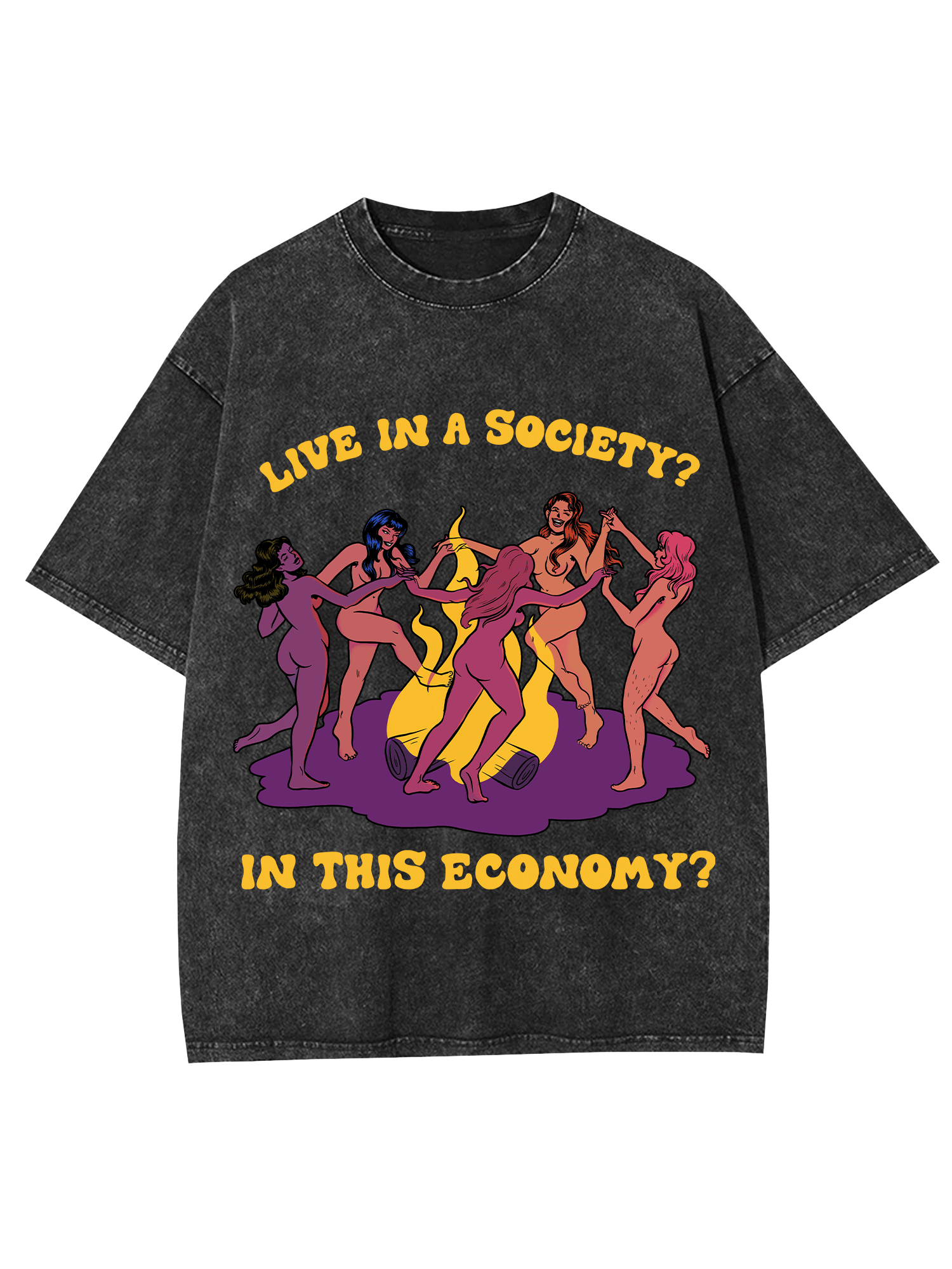 Live In A Society? Washed Tshirt-ClassyOutlaw Sale