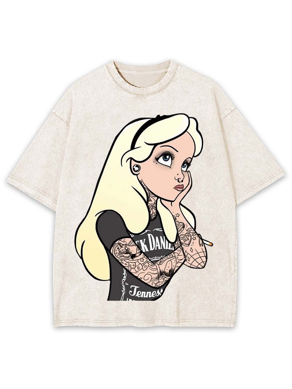 Tattooed Girl Washed Tshirt