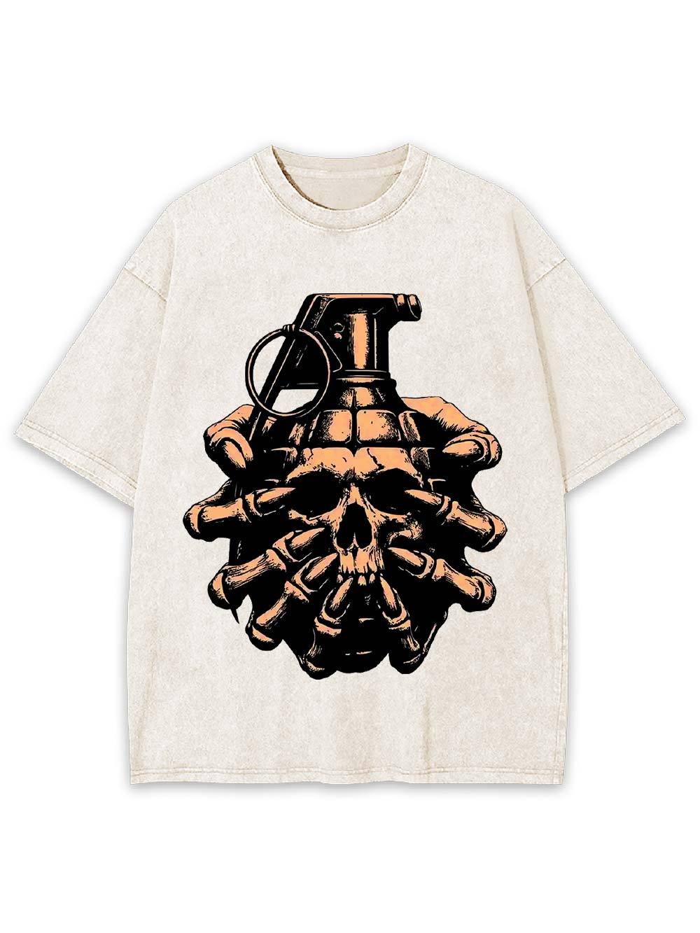 Skull Grenade Washed Tshirt