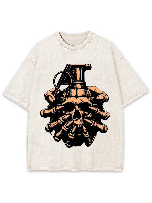 Skull Grenade Washed Tshirt