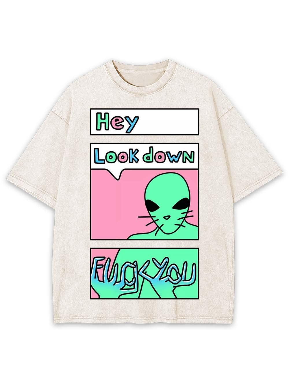 HEY LOOK DOWN WASHED TSHIRT