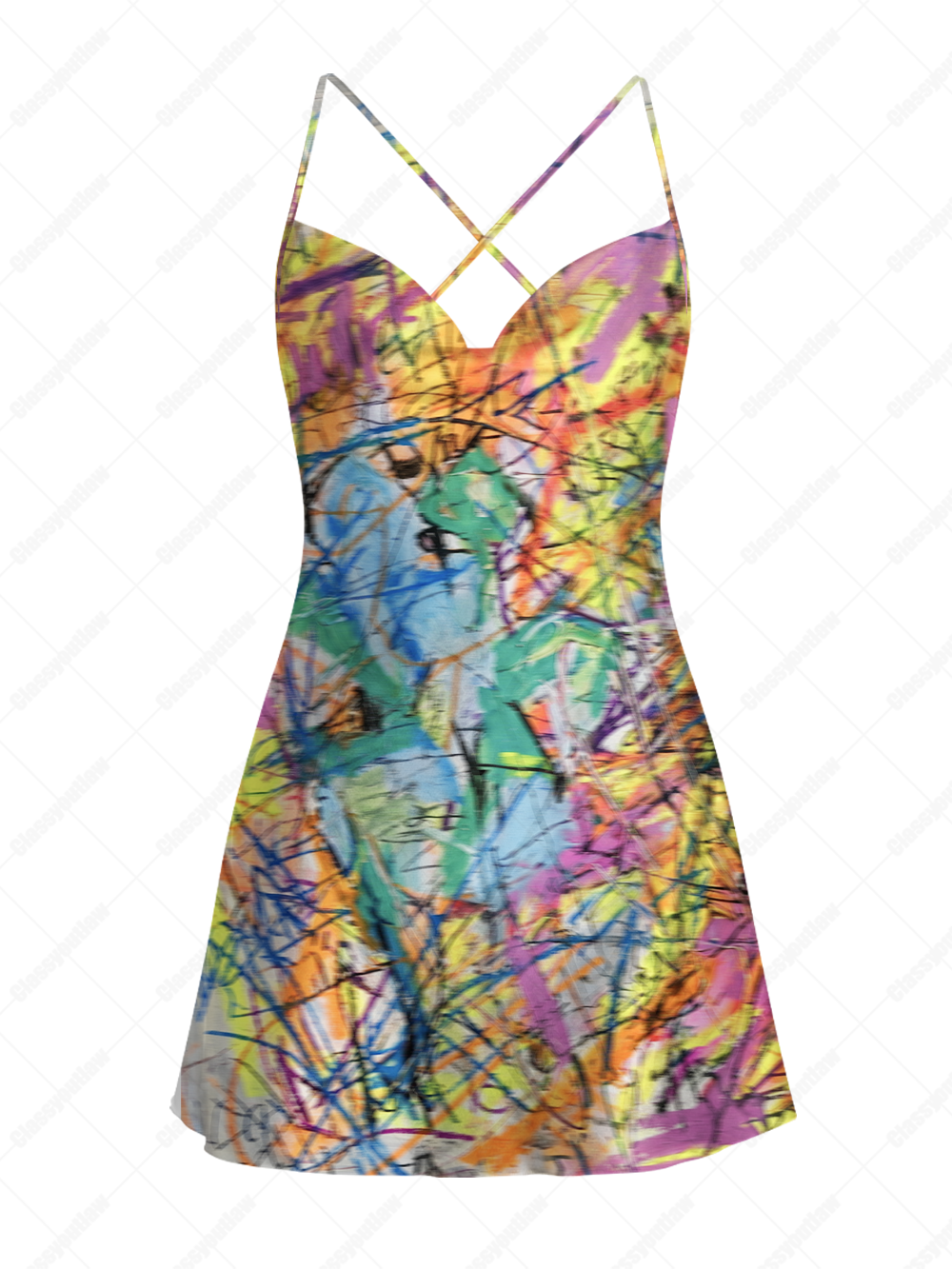 Emotional chaos Satin Cross Back Mini Dress