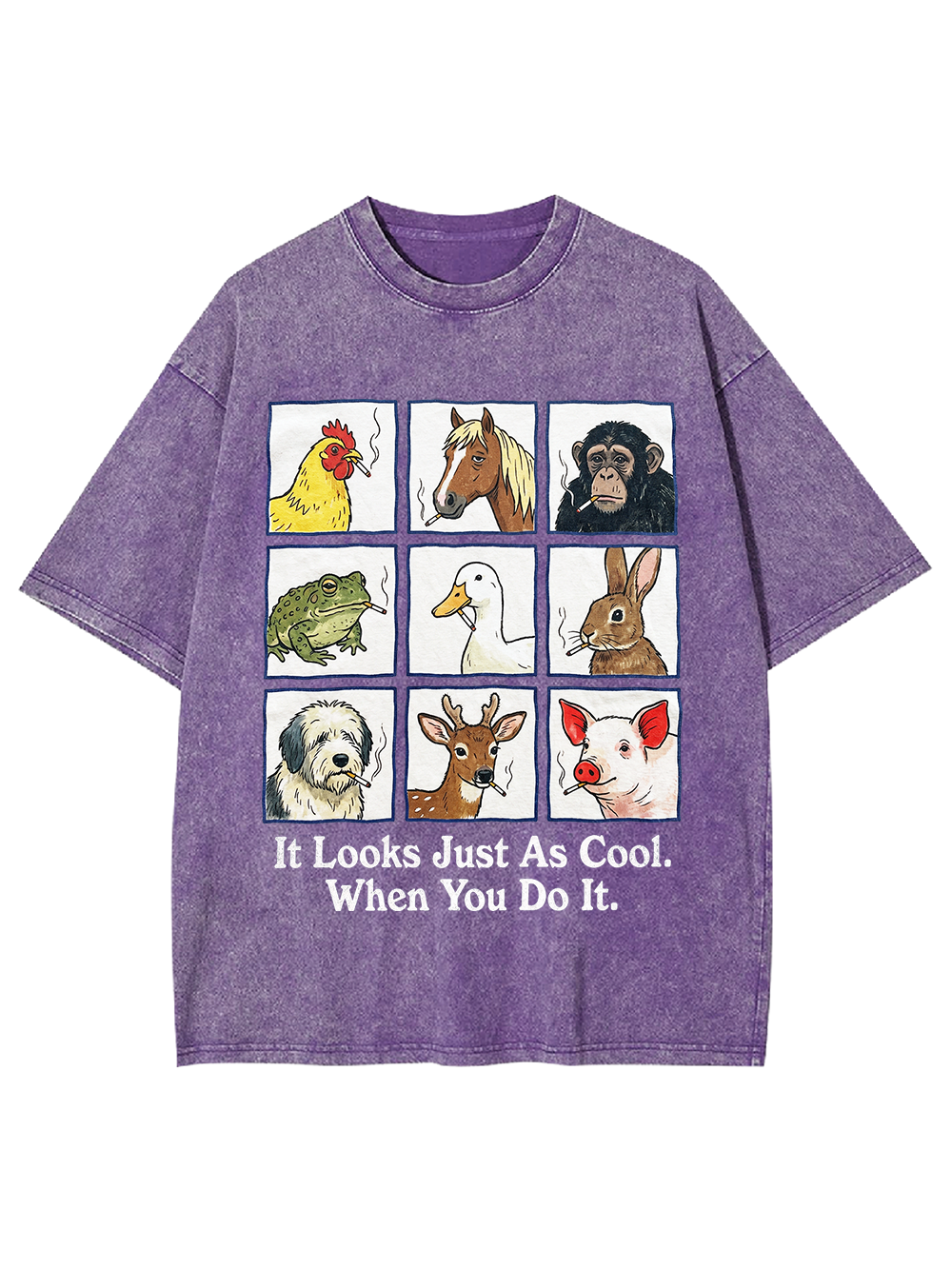Vintage Animal Faces Washed Tshirt