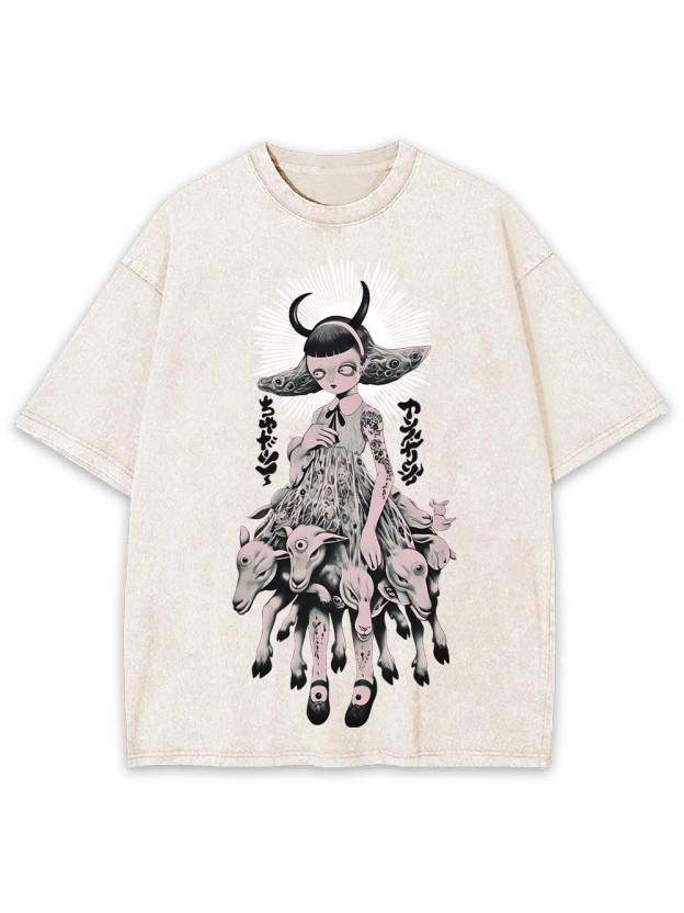 The Girl of Many Eyes Washed Tshirt