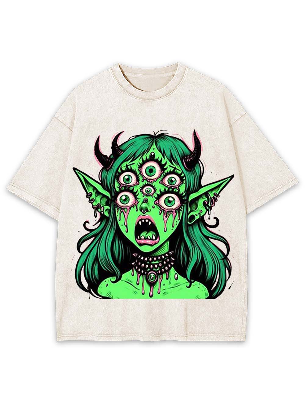Multi-Eyed Demoness Washed Tshirt