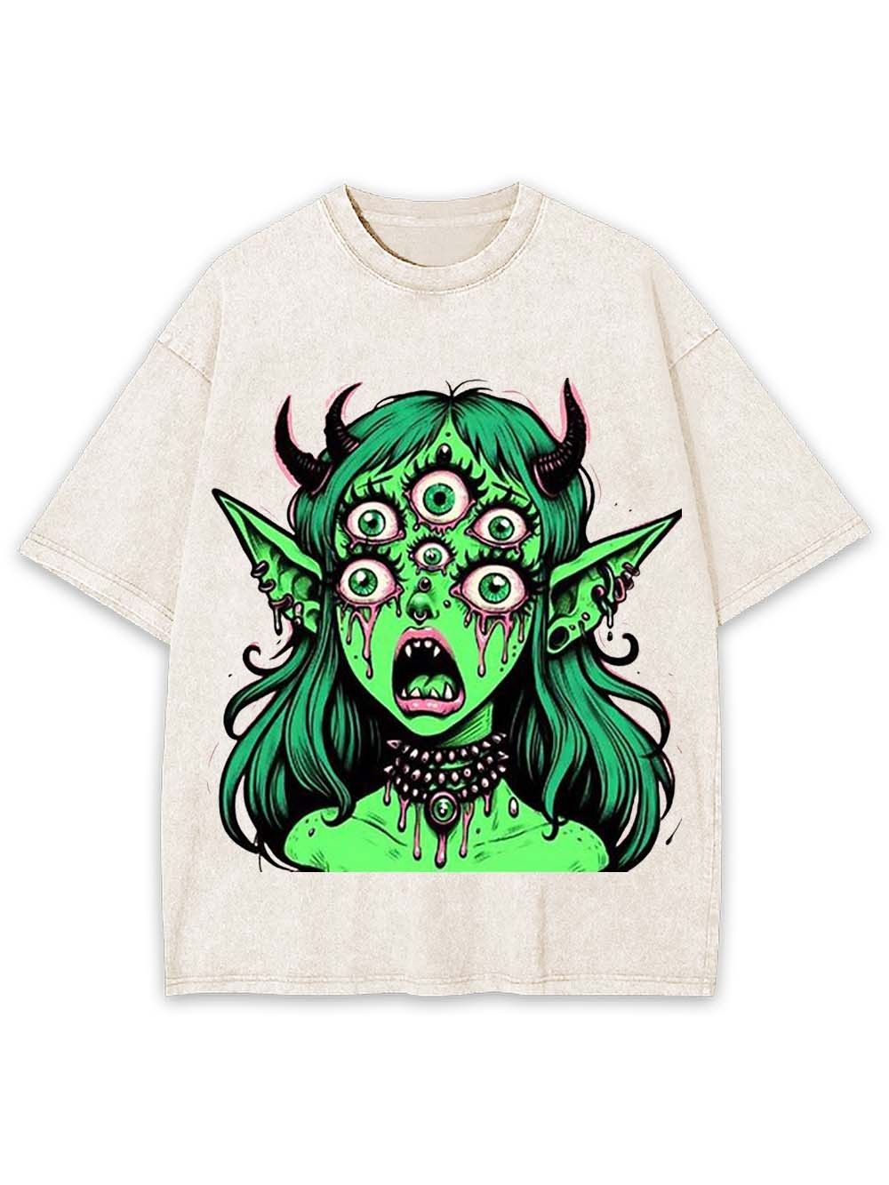 Multi-Eyed Demoness Washed Tshirt