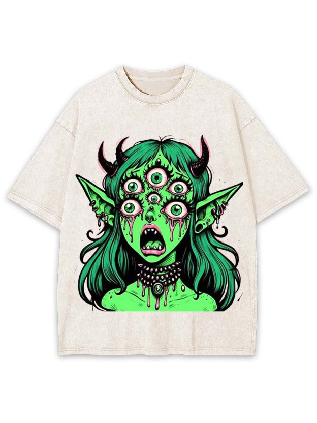 Multi-Eyed Demoness Washed Tshirt