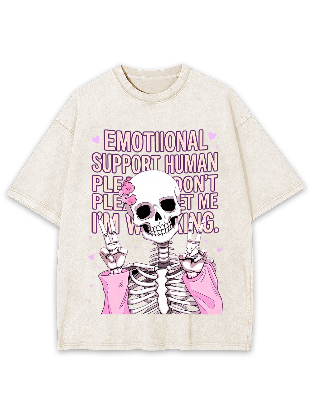 Emotional Support Human Washed Tshirt