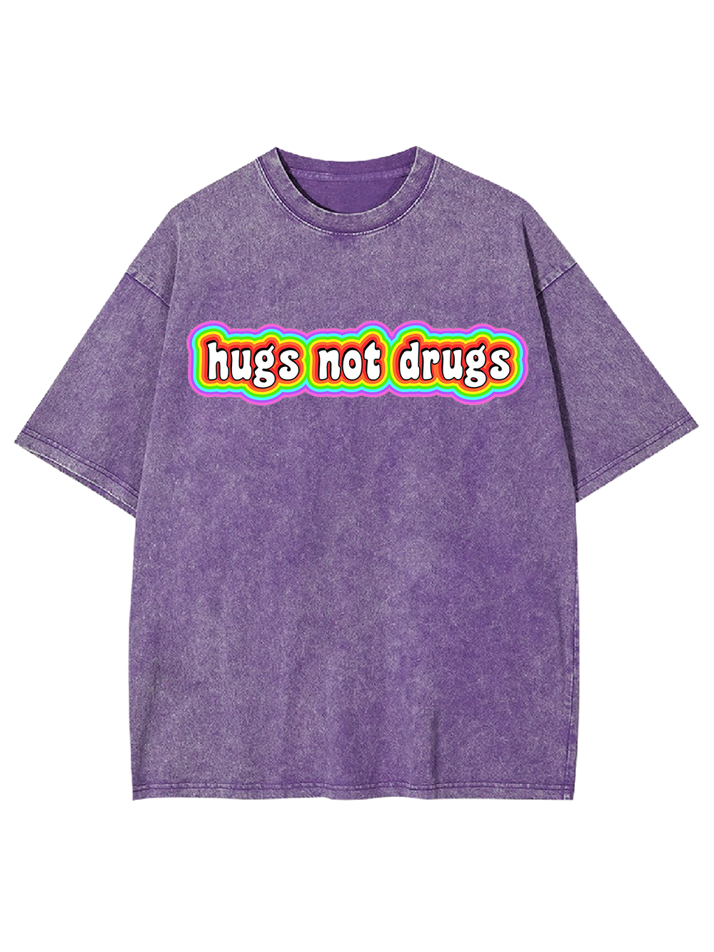 Hugs Not Drugs Washed Tshirt
