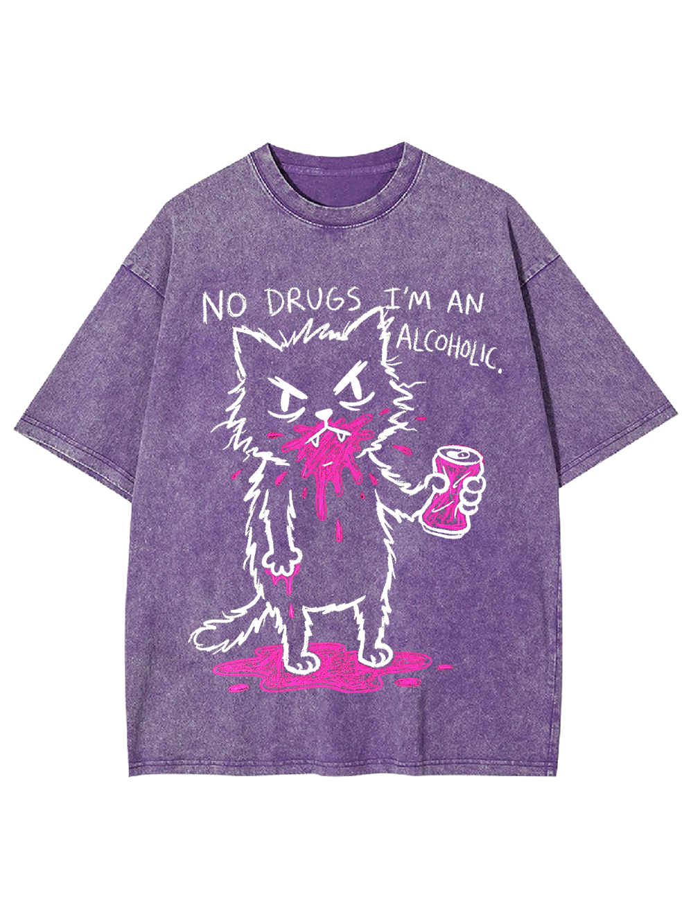 NO DRUGS I'M AN ALCOHOLIC WASHED TSHIRT