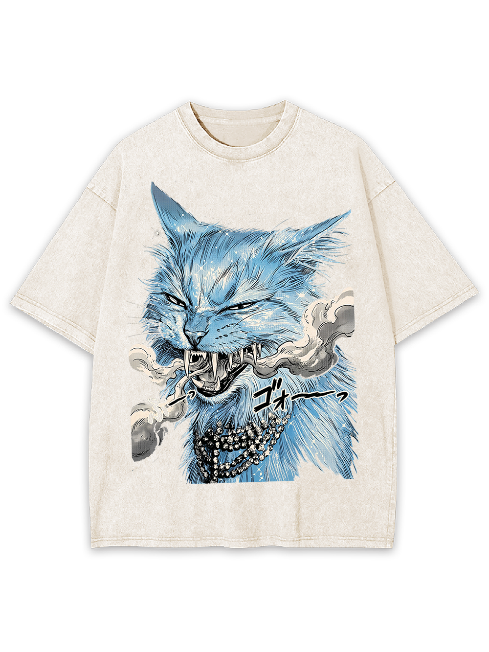 ANIME FURY CAT WASHED TSHIRT