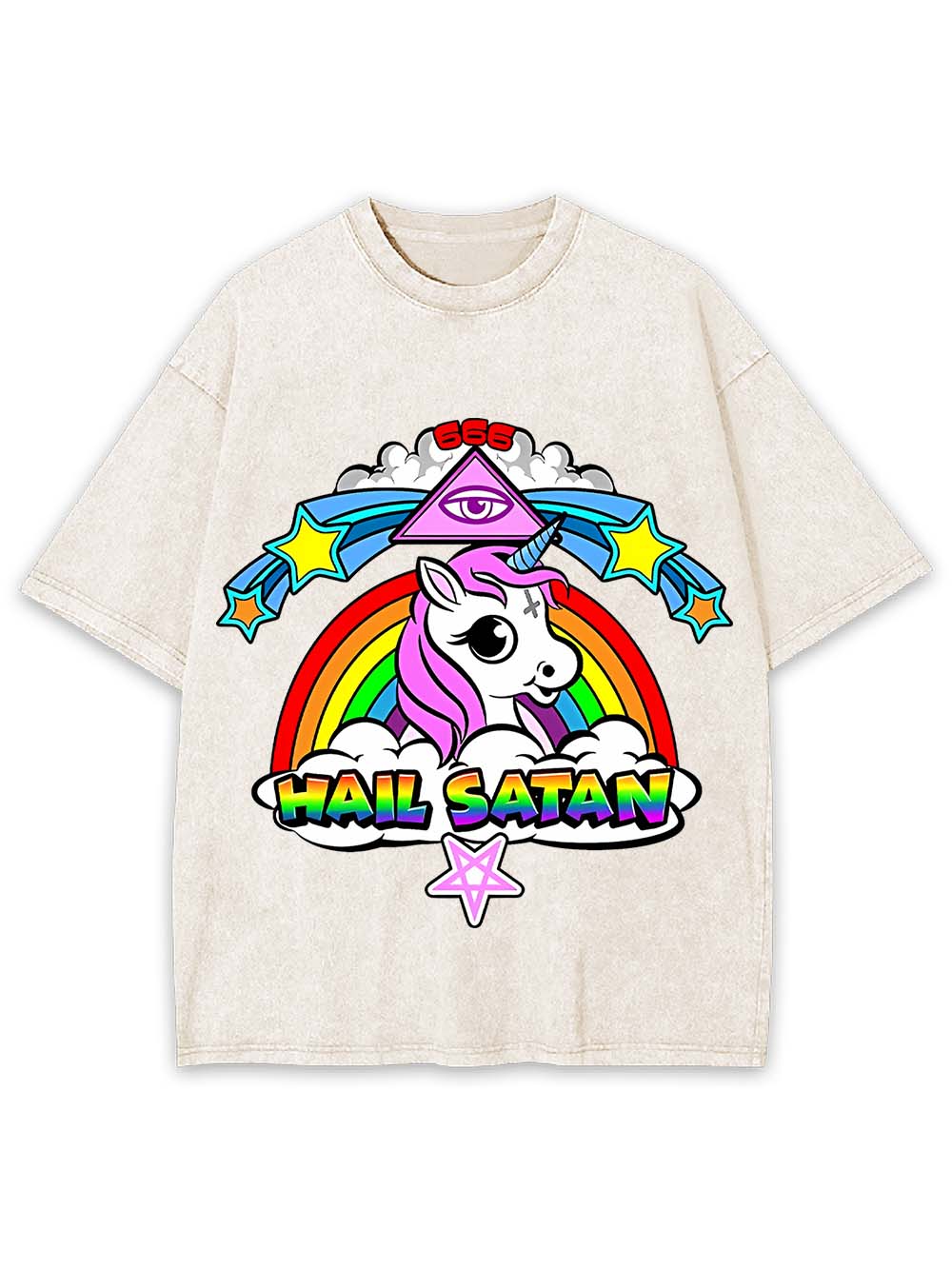 HAIL SATAN WASHED TSHIRT