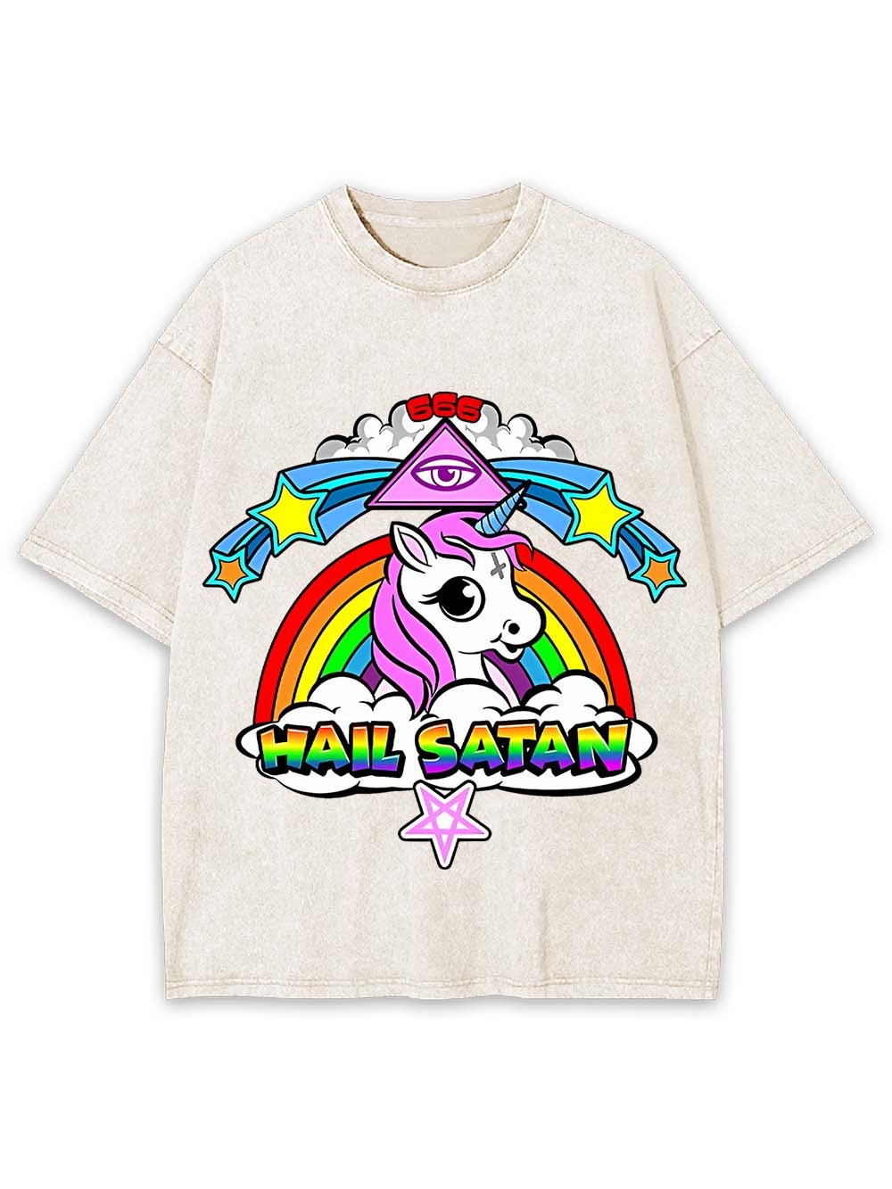 HAIL SATAN WASHED TSHIRT