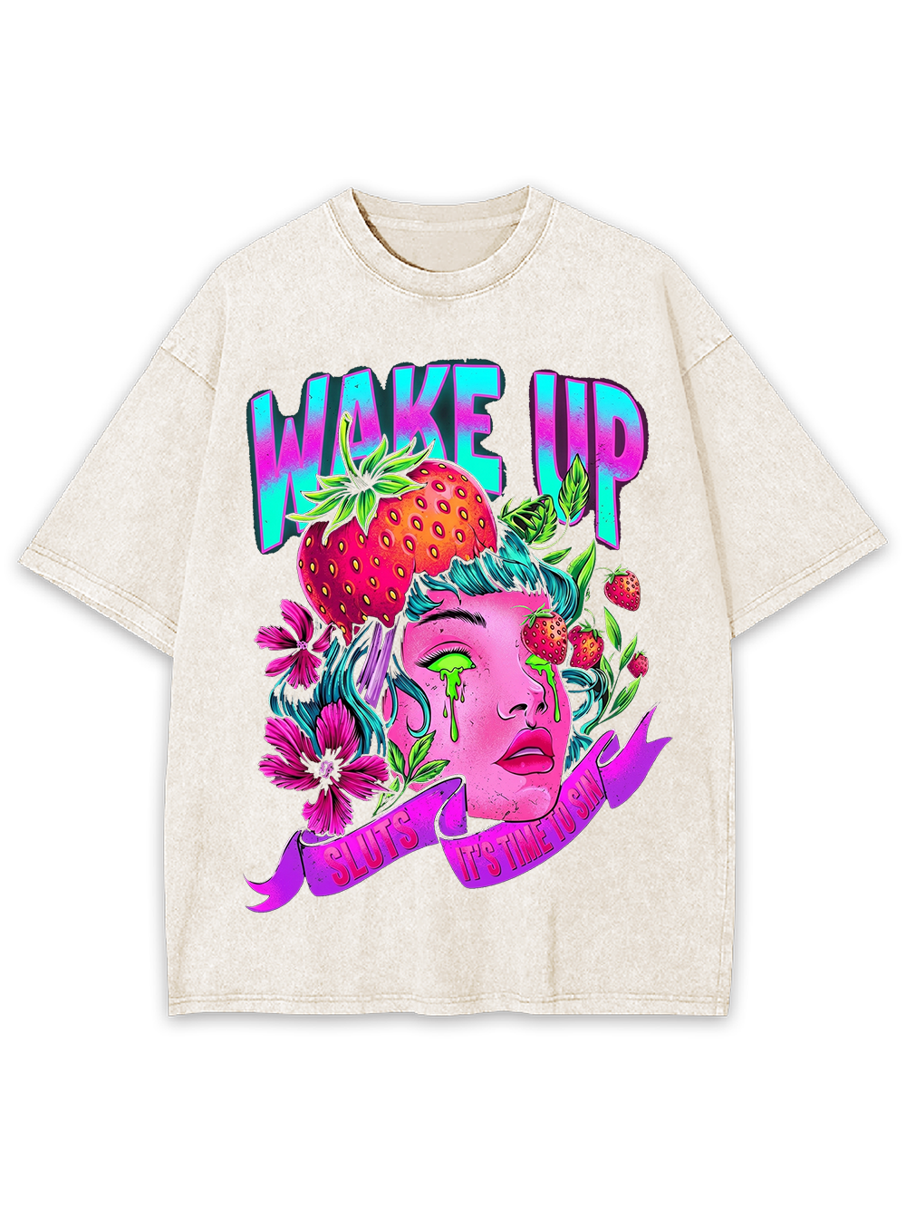 WAKE UP WASHED TSHIRT