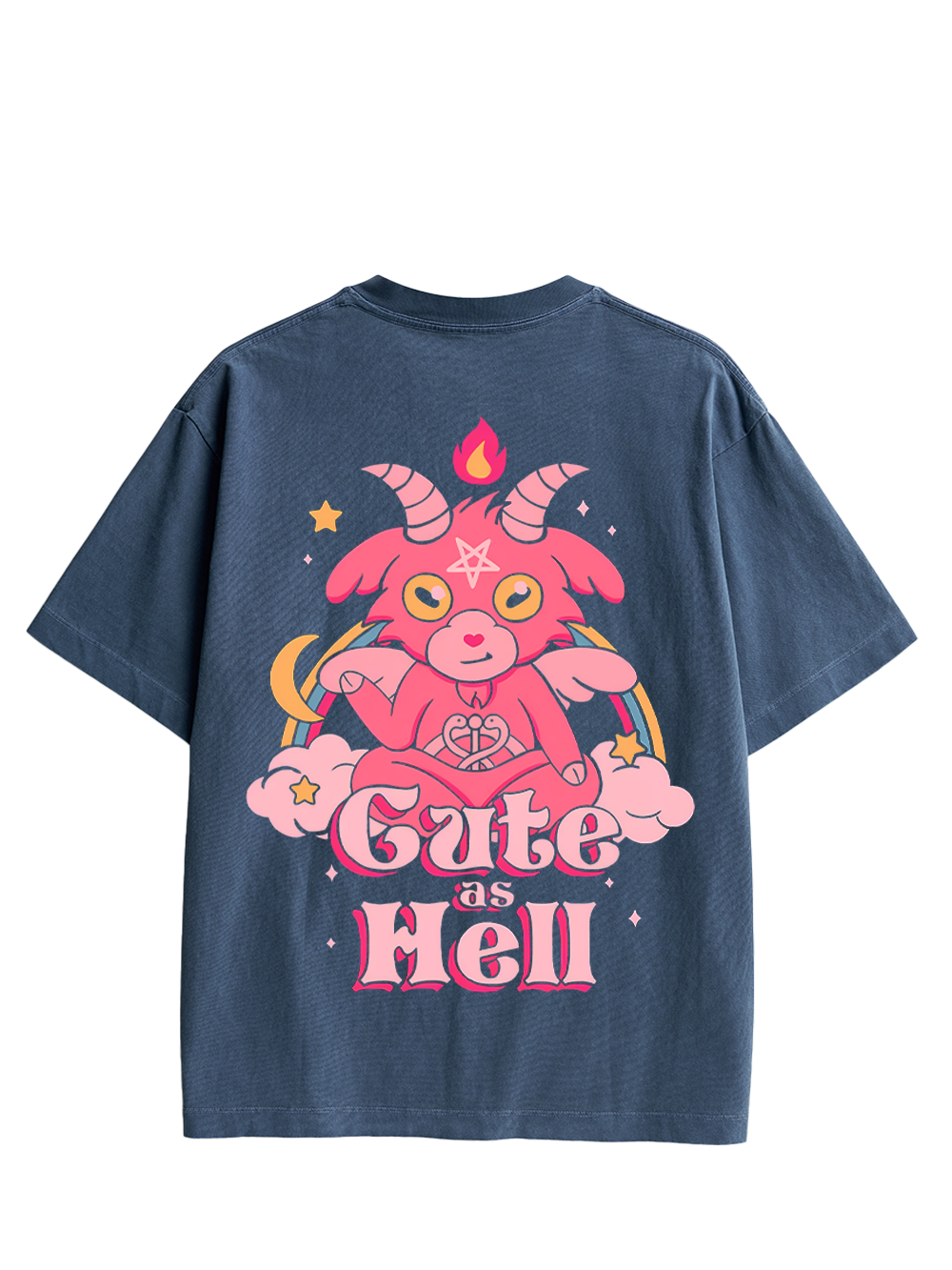 CUTE AS HELL DOUBLE SIDED PRINT WASHED TSHIRT