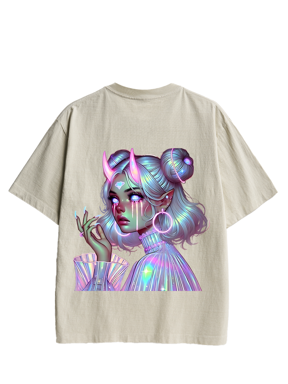 NEON DREAMSCAPE DOUBLE SIDED PRINT WASHED TSHIRT