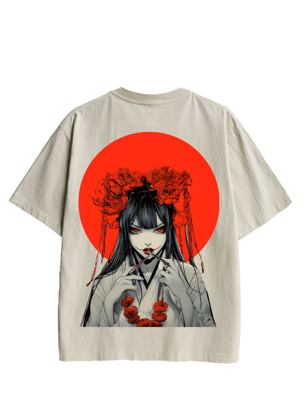 CRIMSON ENCHANTRESS DOUBLE SIDED PRINT WASHED TSHIRT