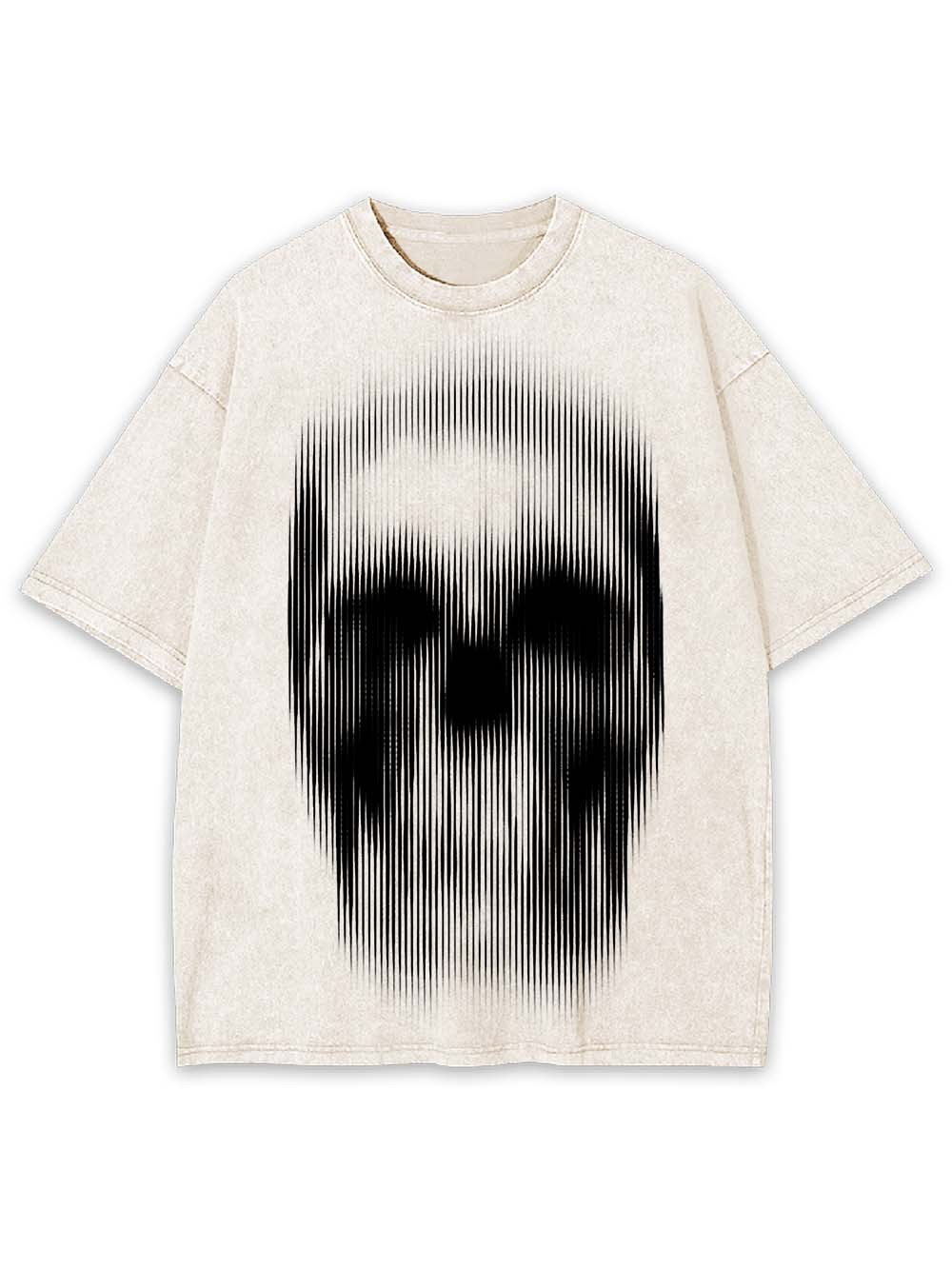 Distorted Skull Art Washed Tshirt