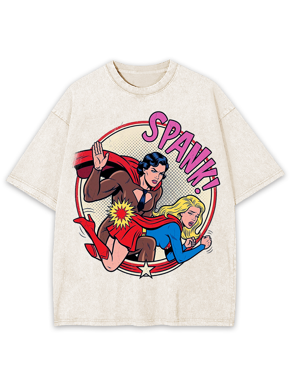 SPANK COMIC SUPERHERO WASHED TSHIRT