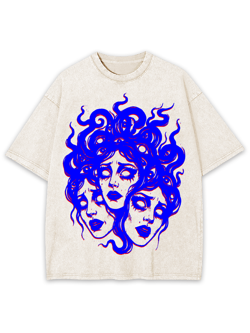 MEDUSA MULTI-FACE PSYCHIC HEAD WASHED TSHIRT