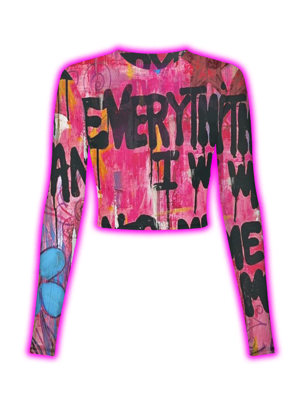 PINK GRAFFITI EVERYTHING I WANT MESH TOP