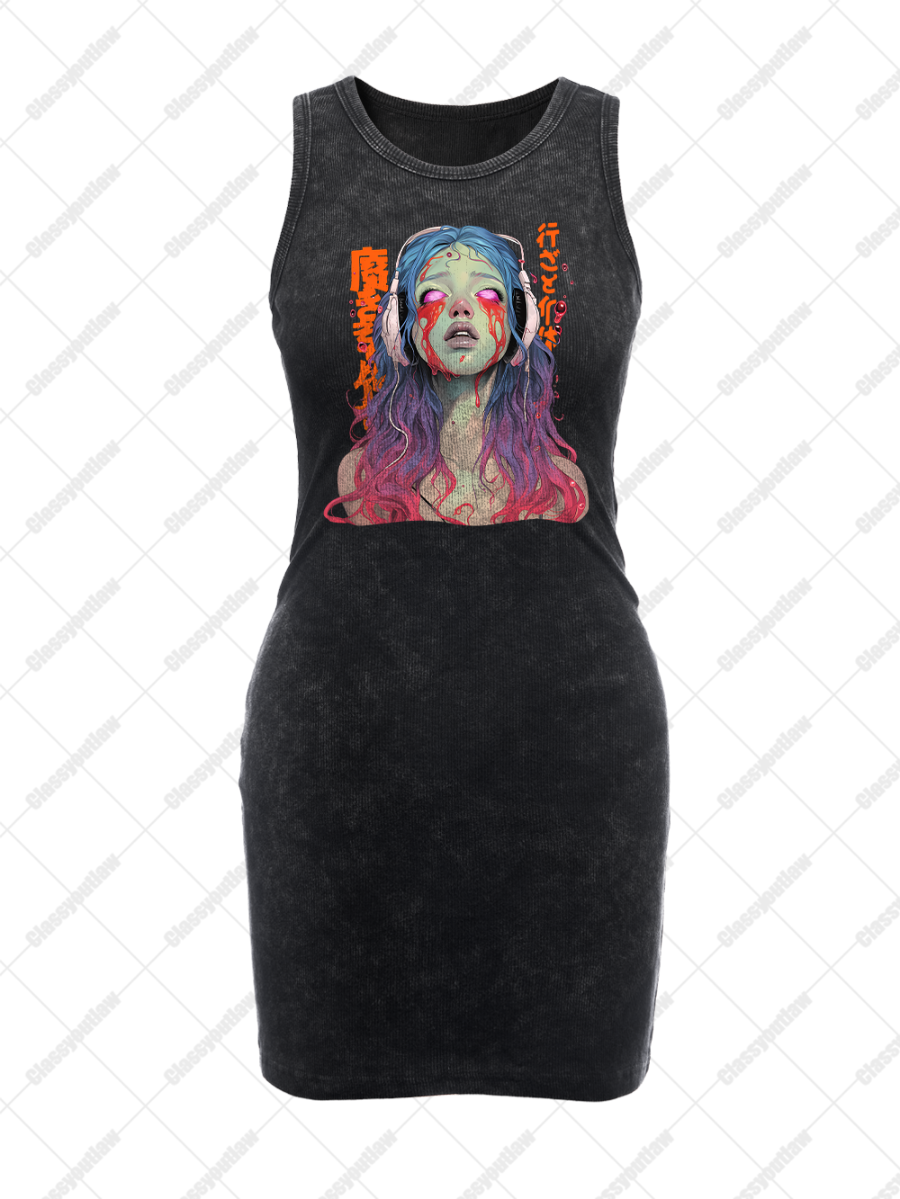 GHOST SONG VINTAGE BODYCON TANK DRESS