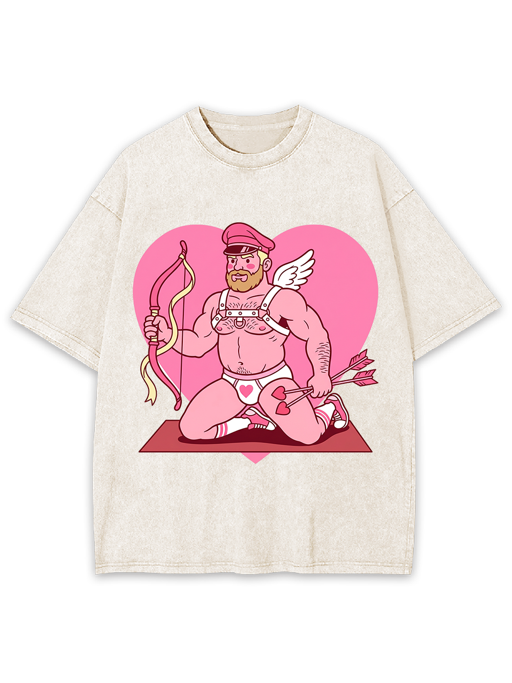 CUPID KNEELING WITH BOW WASHED TSHIRT