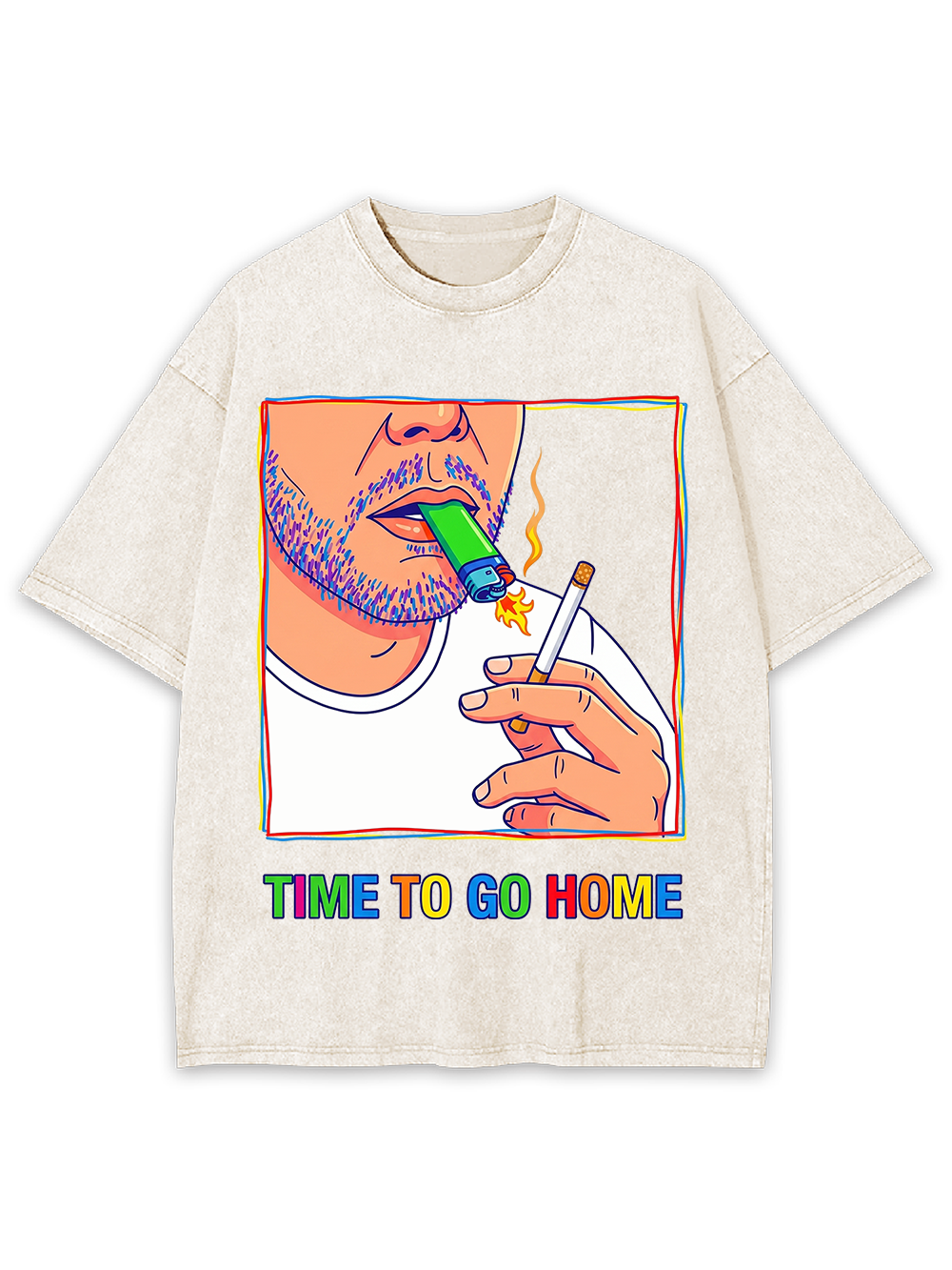 TIME TO GO HOME WASHED TSHIRT
