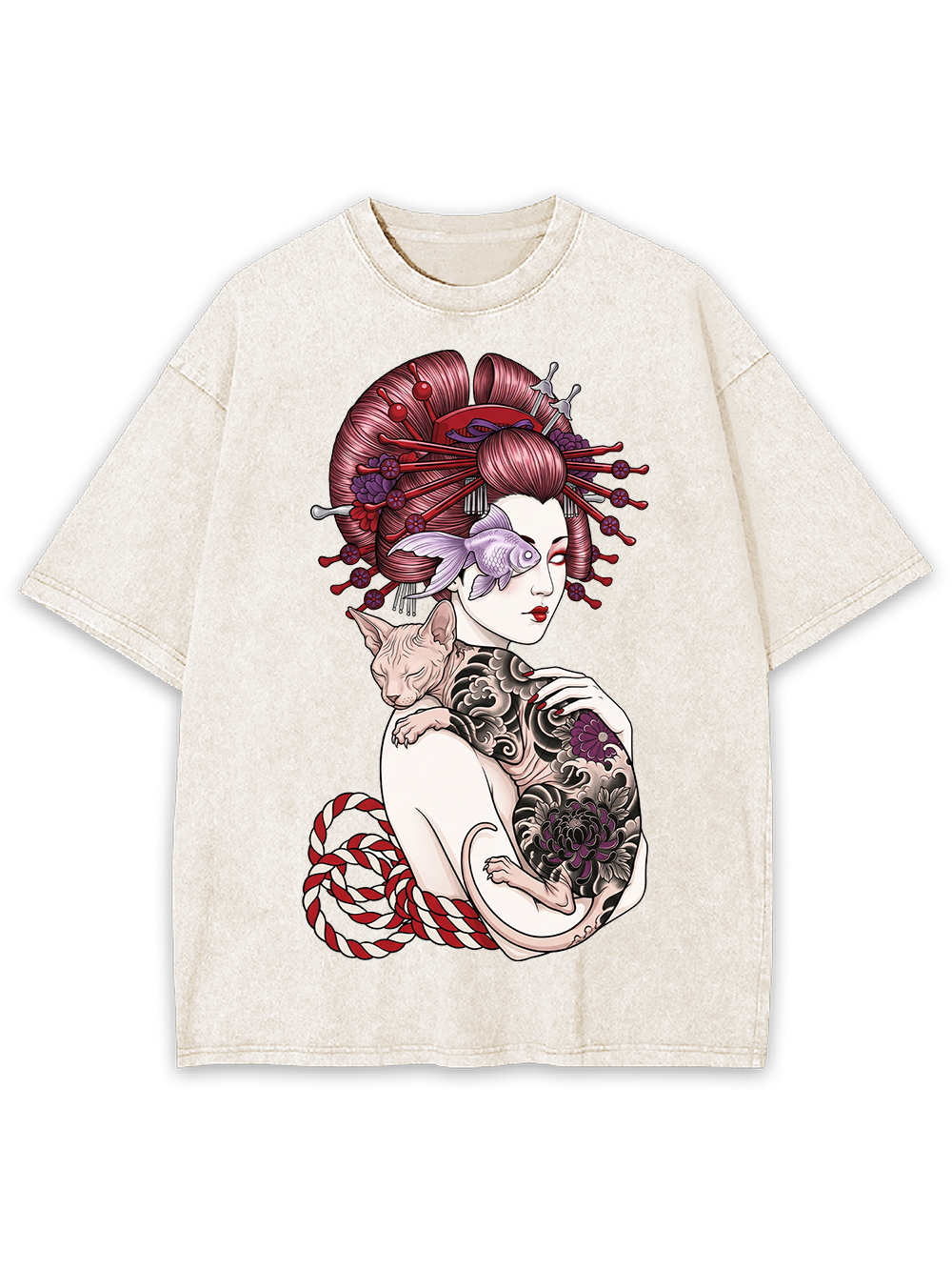 TATTOOED SPHYNX DREAM WASHED TSHIRT