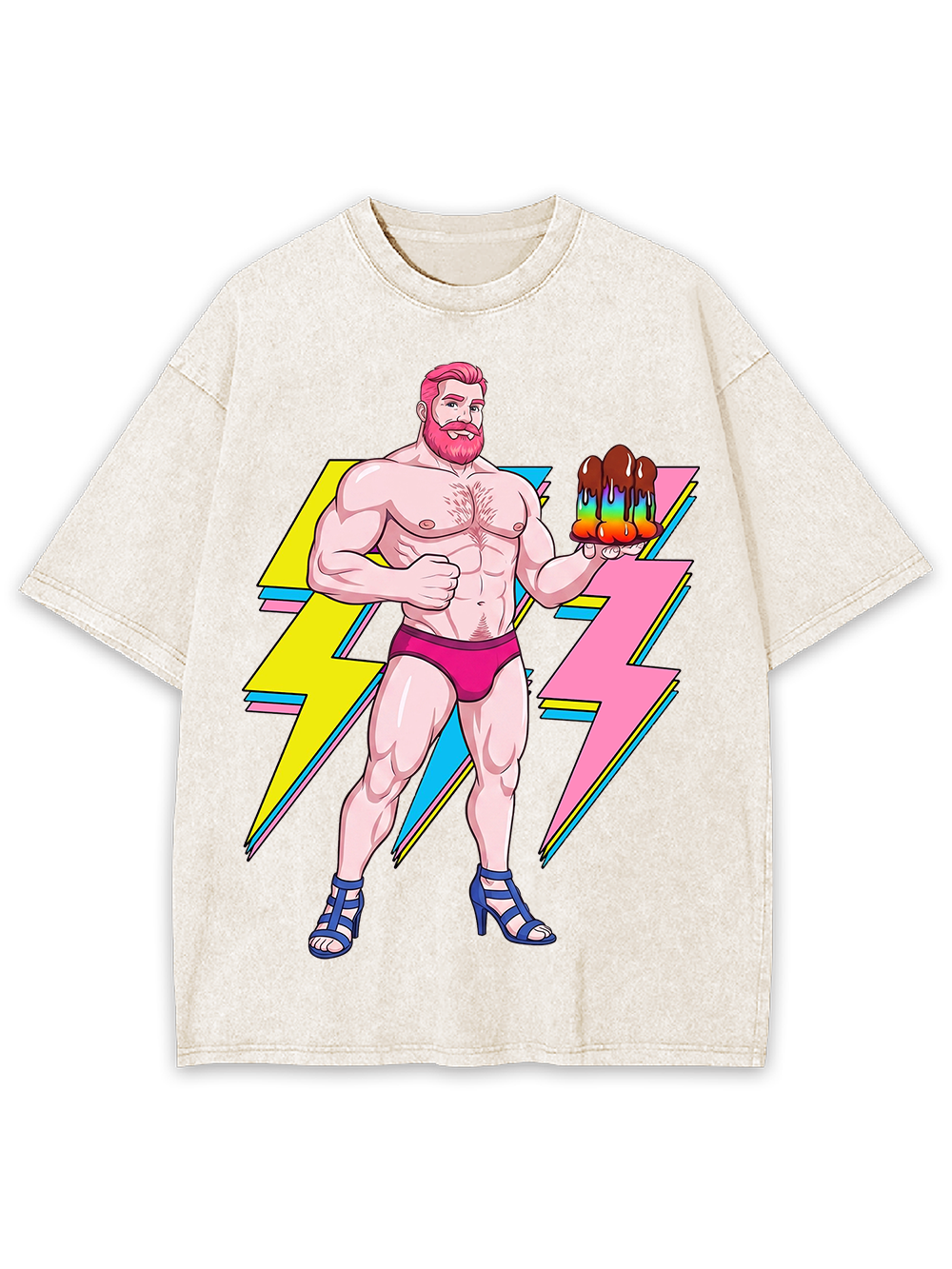 LIGHTNING MUSCLE POP WASHED TSHIRT