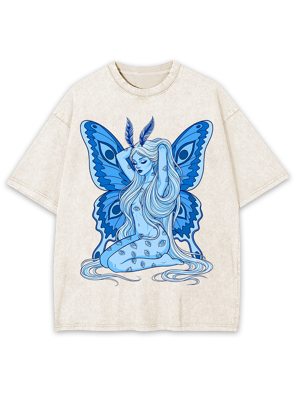 BLUE BUTTERFLY NYMPH WASHED TSHIRT