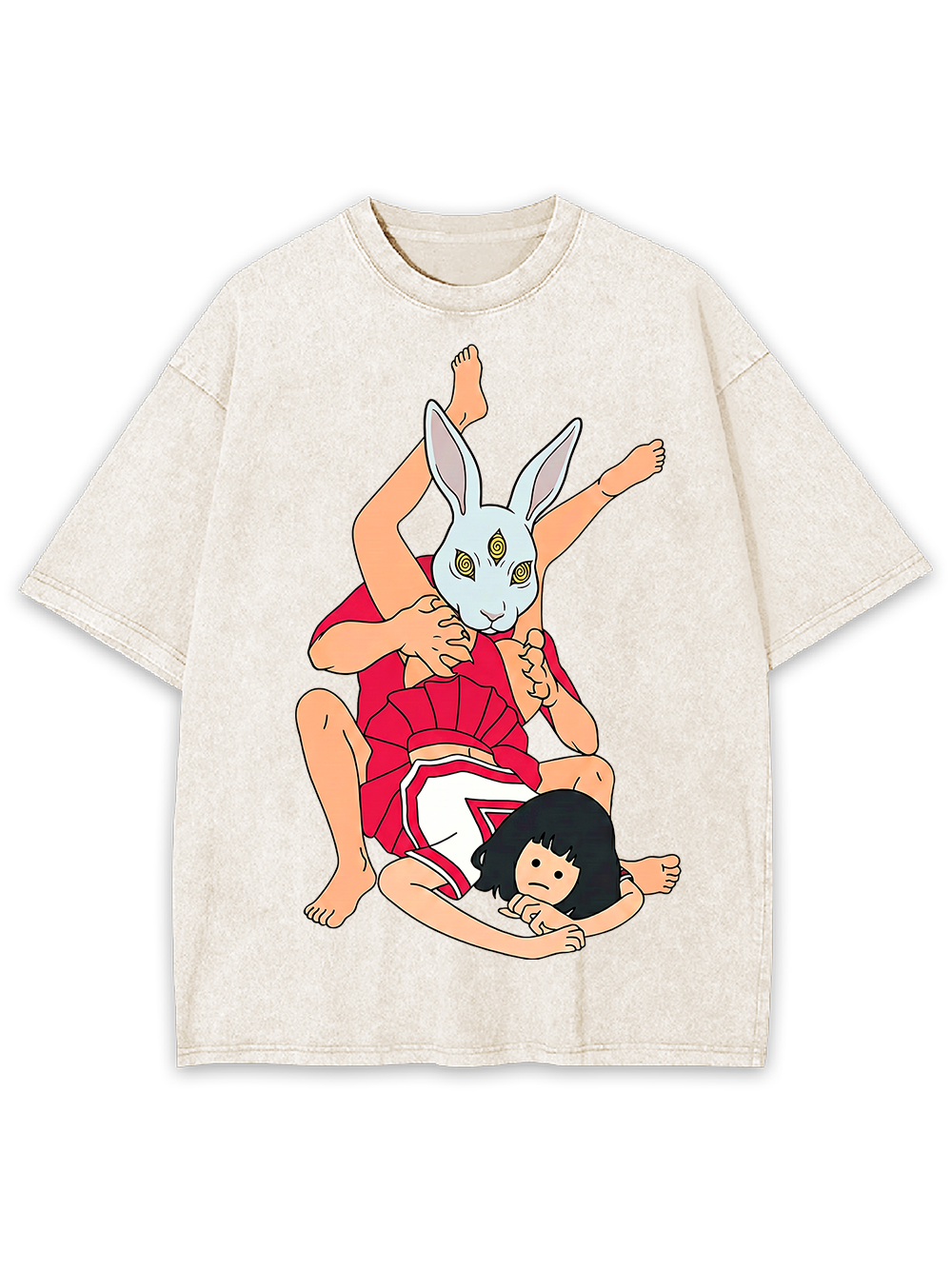 RABBIT MASKED WRESTLING WASHED TSHIRT