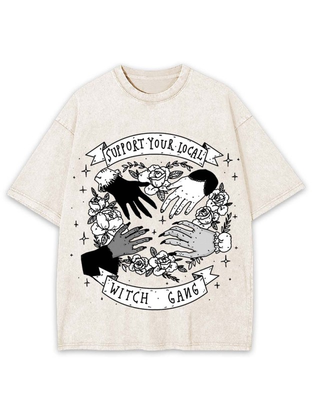 SUPPORT YOUR LOCAL WITCH GANG WASHED TSHIRT