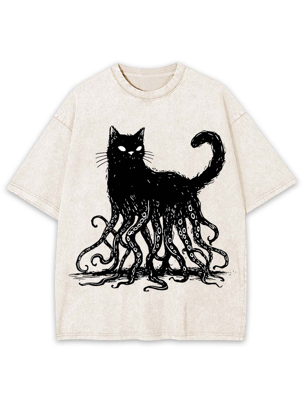 Octopus Tentacle Cat Washed Tshirt