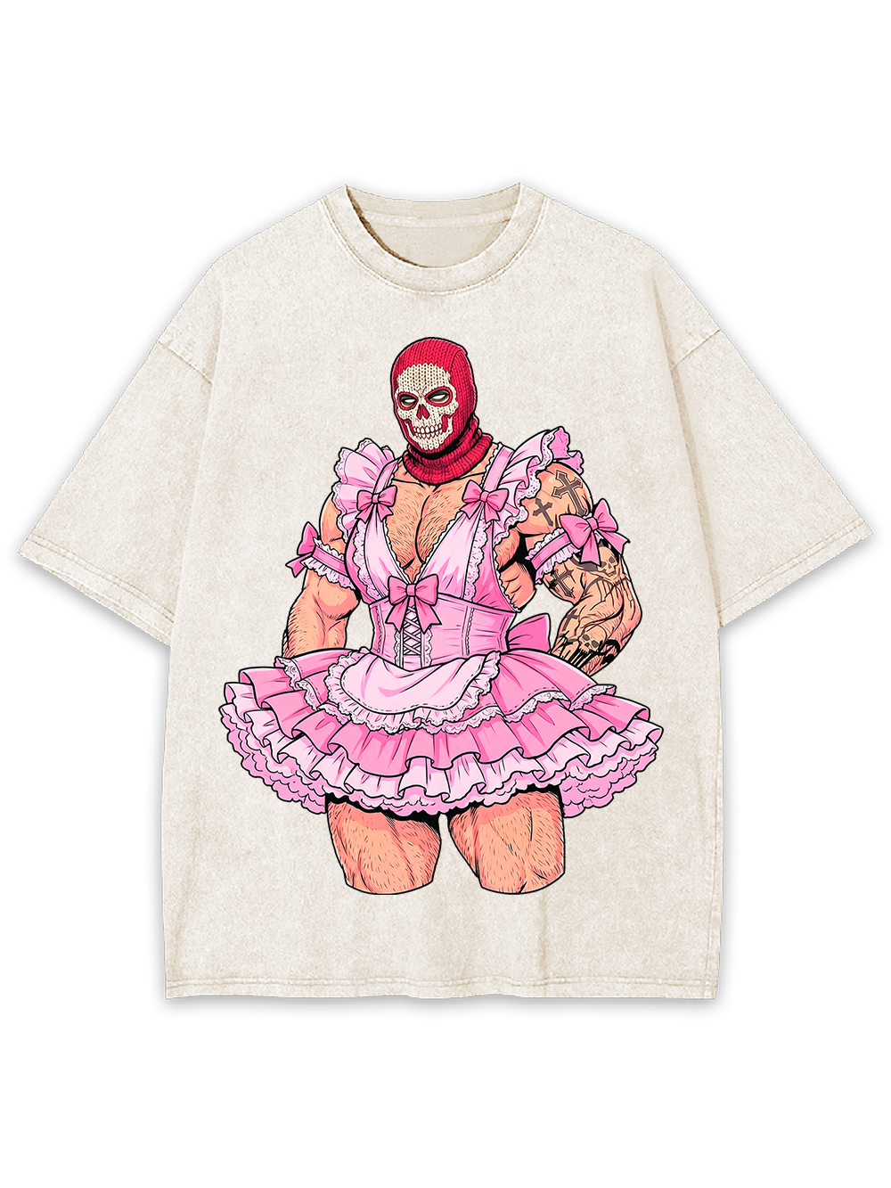 PINK MAID MUSCLE DADDY WASHED TSHIRT