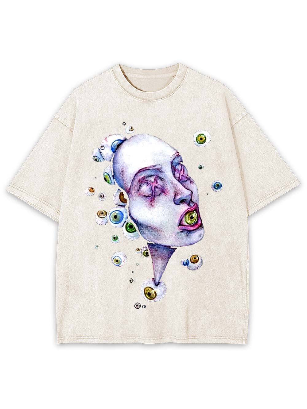 Surreal Eyeball Visions Washed Tshirt