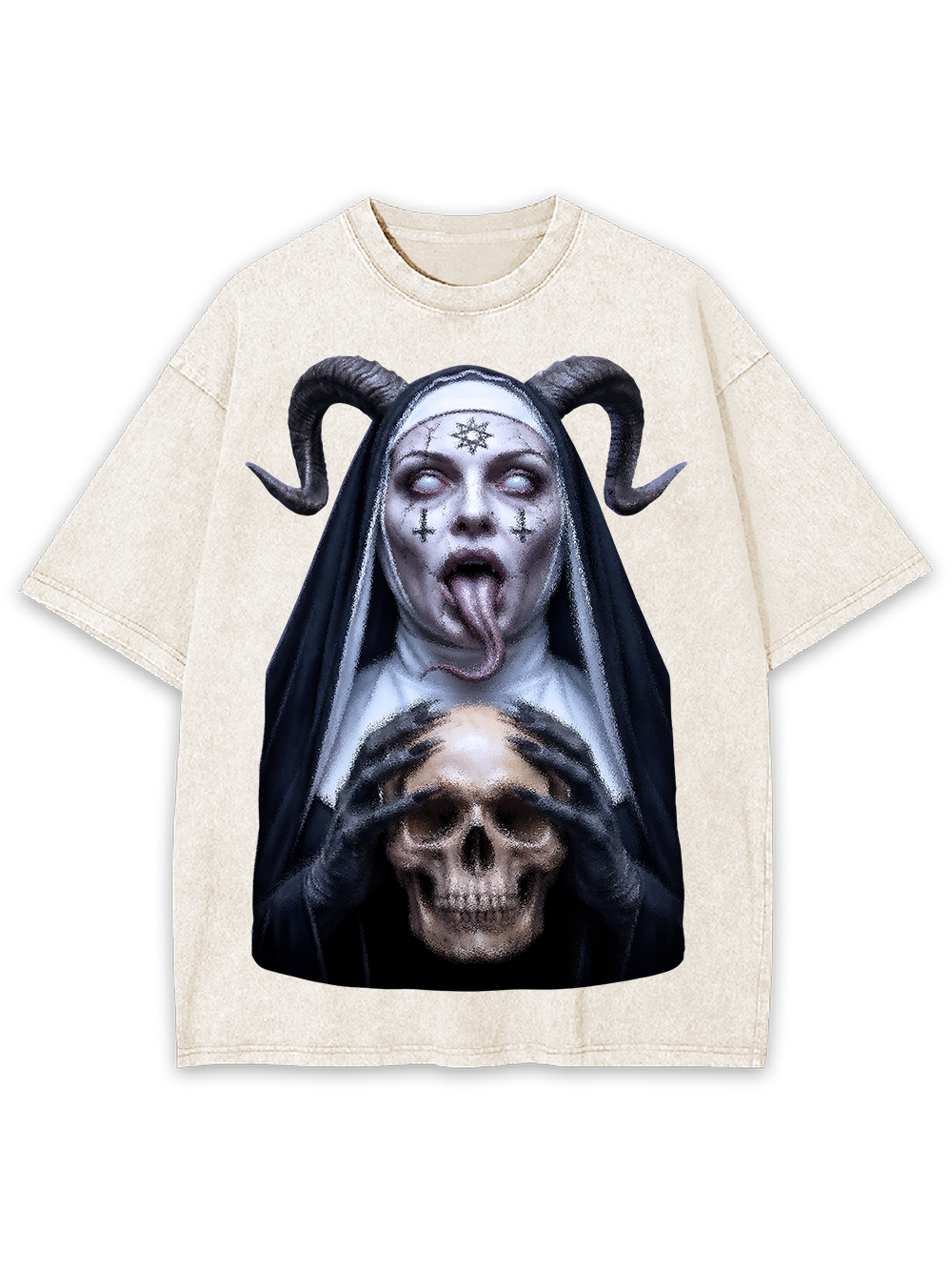 DARK NUN DEMON WASHED TSHIRT