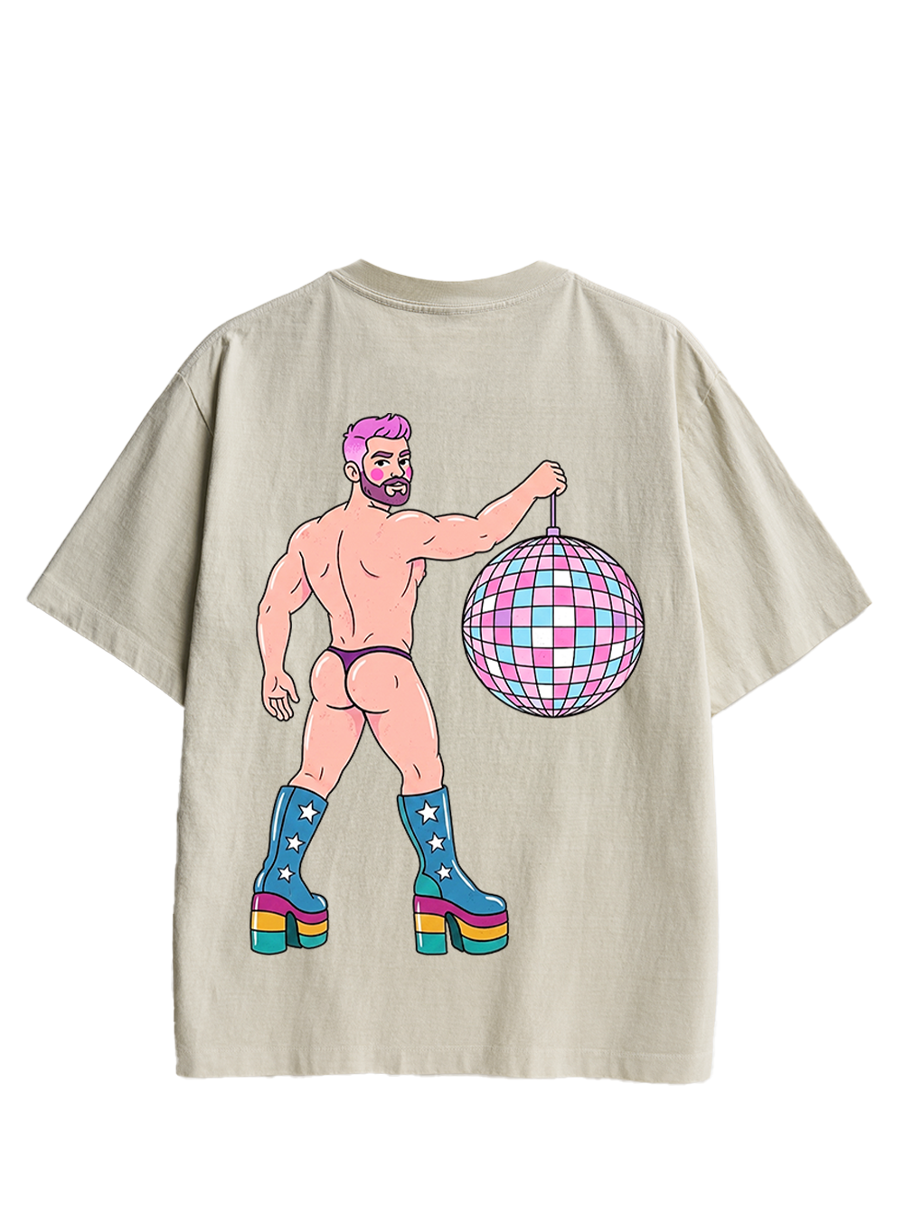 DISCO DIVA DUDE AAA DOUBLE SIDED PRINT WASHED TSHIRT