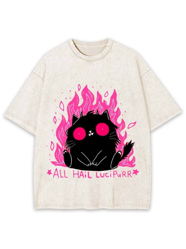 All Hail Lucipurr Washed Tshirt