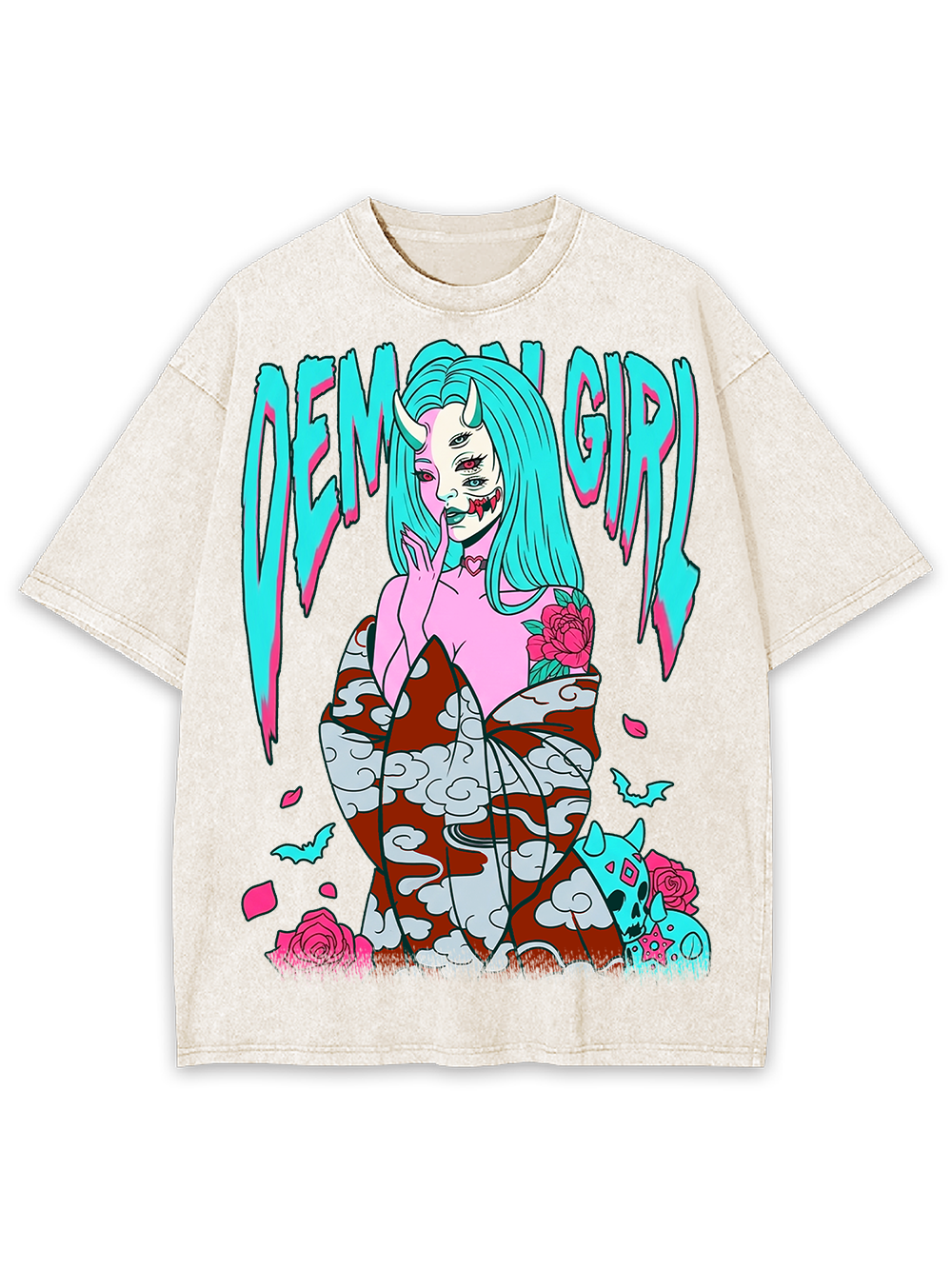 DEMON GIRL AAA WASHED TSHIRT