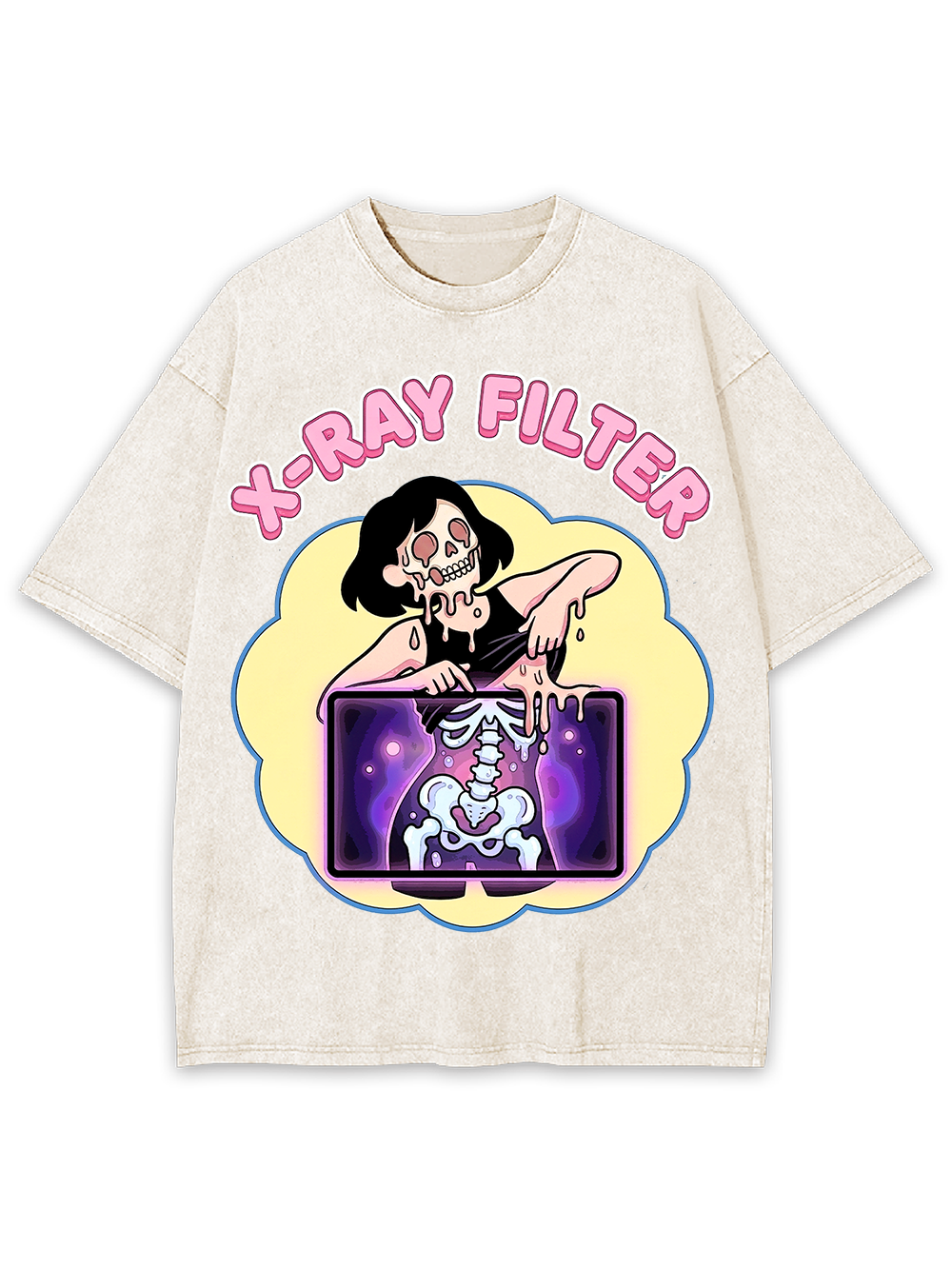 X-RAY FILTER SKELETON AAA WASHED TSHIRT