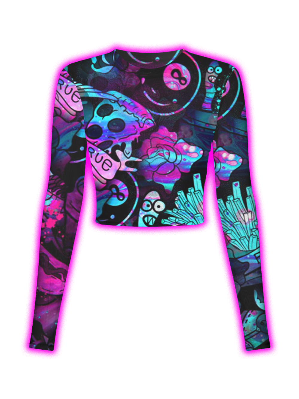 NEON MIDNIGHT SNACKS MESH TOP