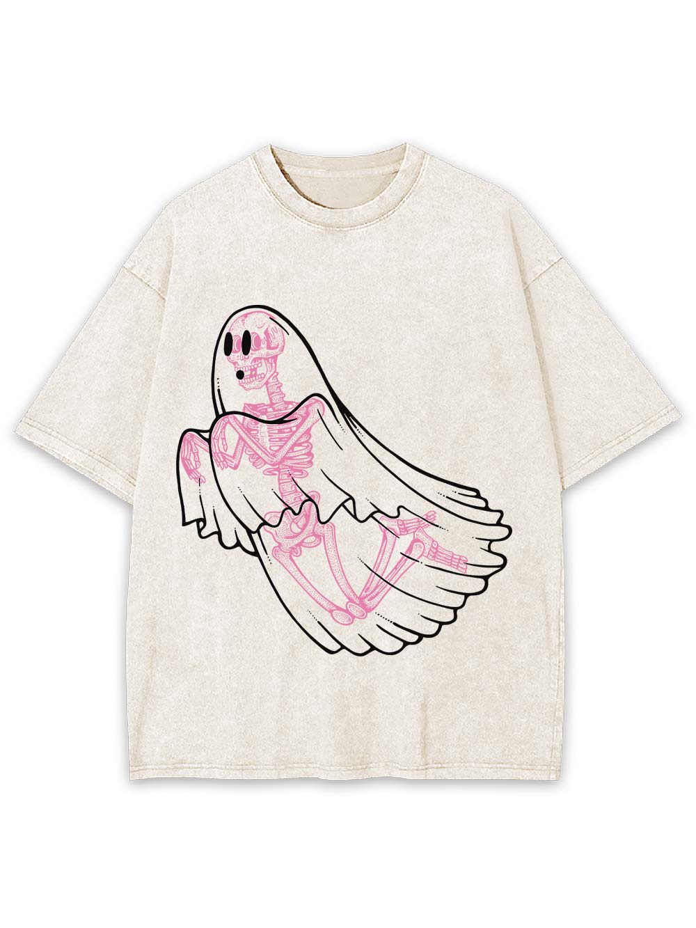 Ghostly Skeleton Veil Washed Tshirt