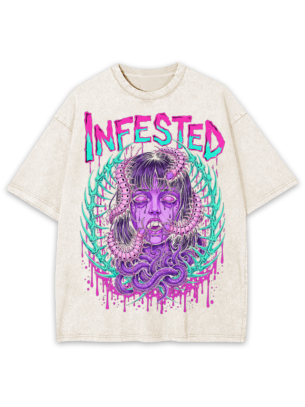 INFESTED NIGHTMARE AAA WASHED TSHIRT