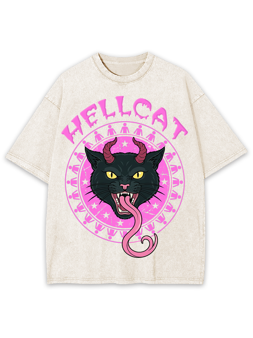 HELLCAT DEMON CAT AAA WASHED TSHIRT