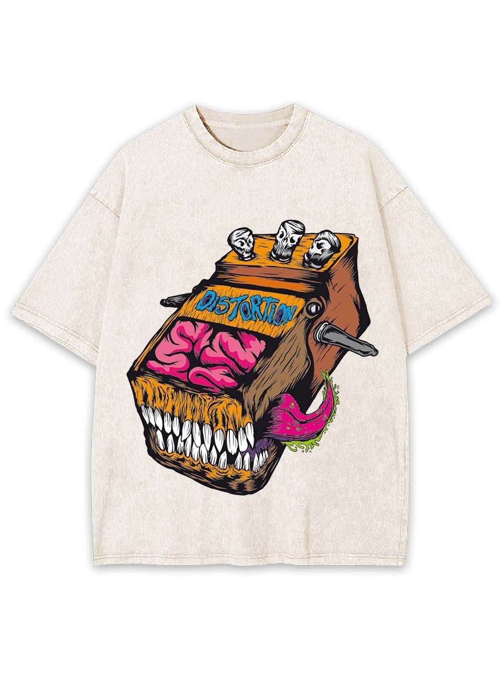 Brain Distortion Device Washed Tshirt-ClassyOutlaw Sale